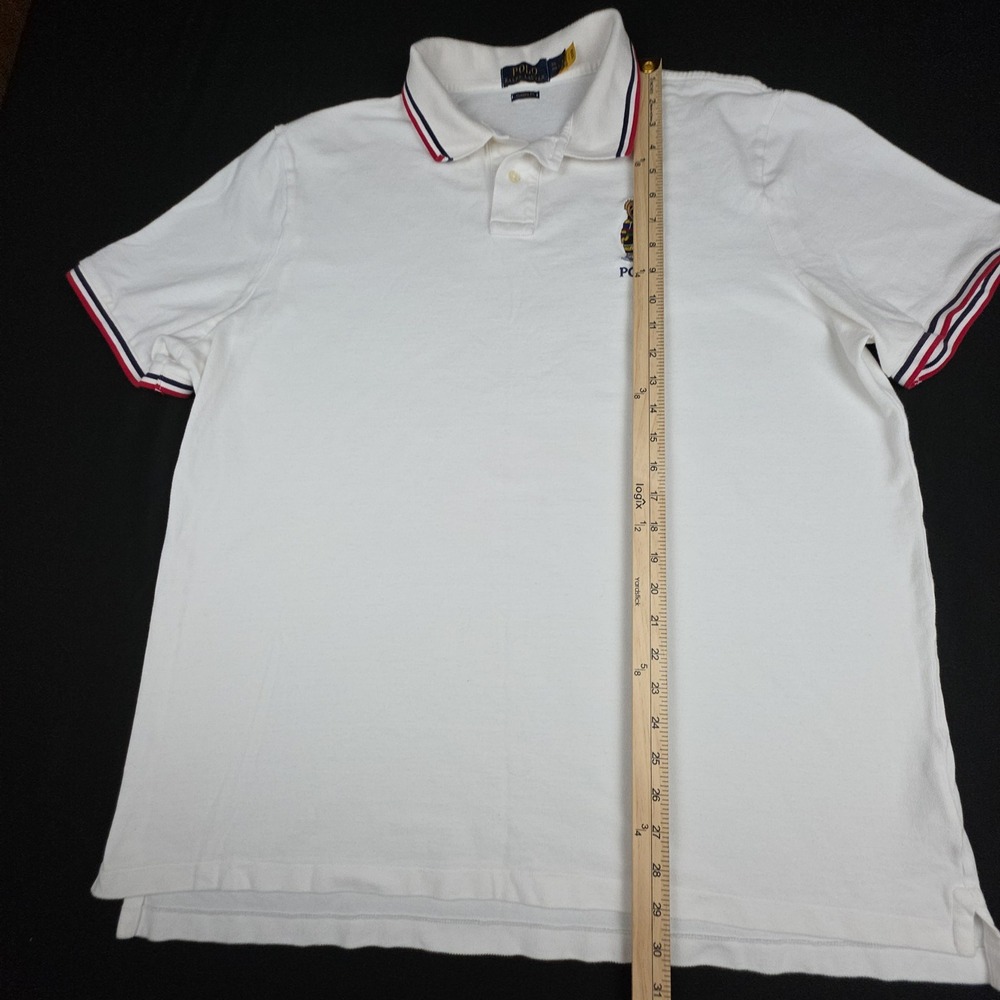 Polo Ralph Lauren Classic Fit Basketball Bear Polo Shirt Mens XXL White Cotton - Picture 3 of 9